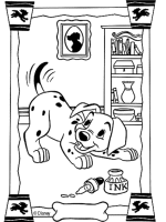 A coloring page of 101 dalmatians